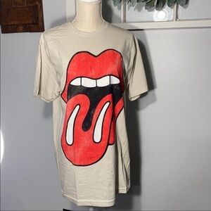 Vintage Inspired PacSun Rolling Stones Tongue Mick Jagger Cotton Graphic Tee S